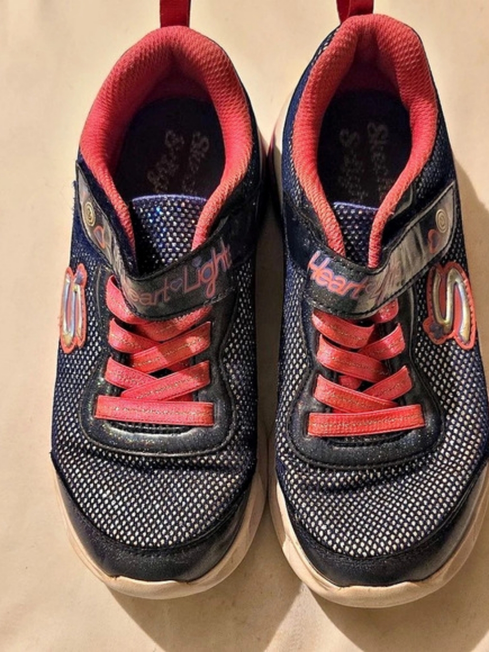 Skechers S Lights Heart Lights Light-Up Sneakers Blue & Pink
